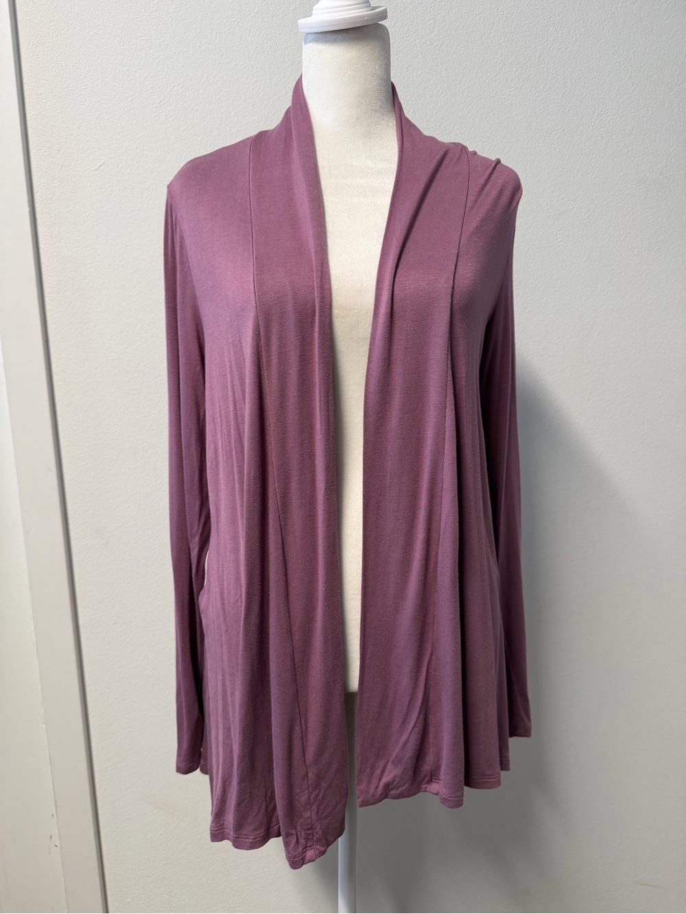 Always Indigo Purple Draped Open-Front Cardigan Size Large